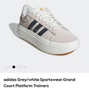 Adidas Gray and White Platform Sneakers